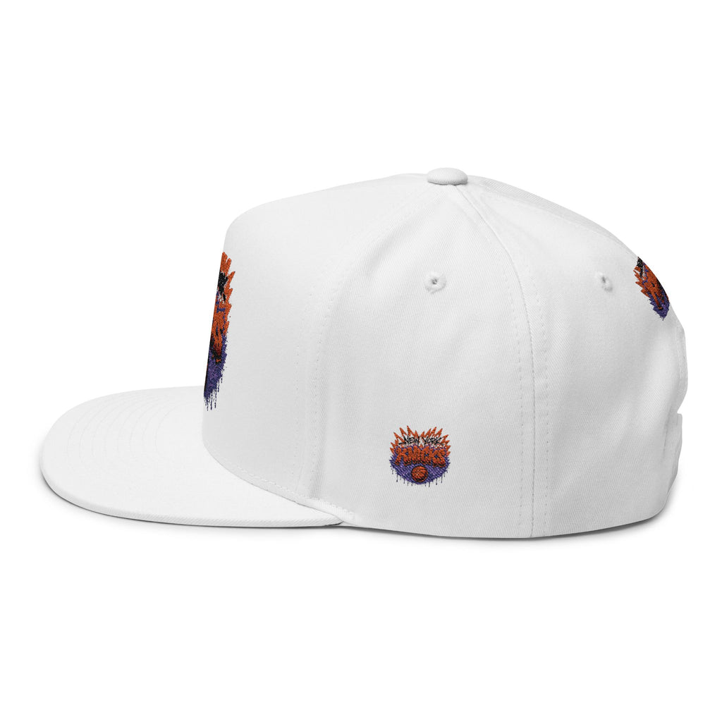 Flat Bill Cap — Embroidered New York Knicks Graffiti Logo