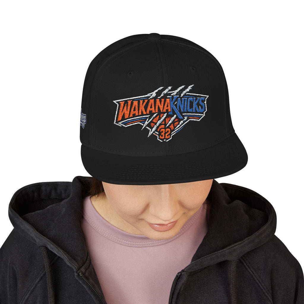 New York Knicks Embroidered Snapback Hat — Retro Team Logo Cap