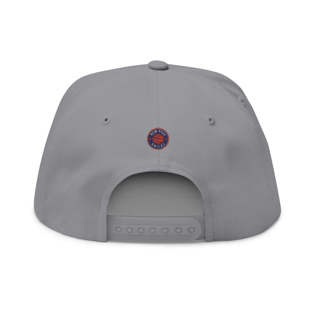 Embroidered Flat Bill Cap — New York Knicks Basketball Logo Snapback