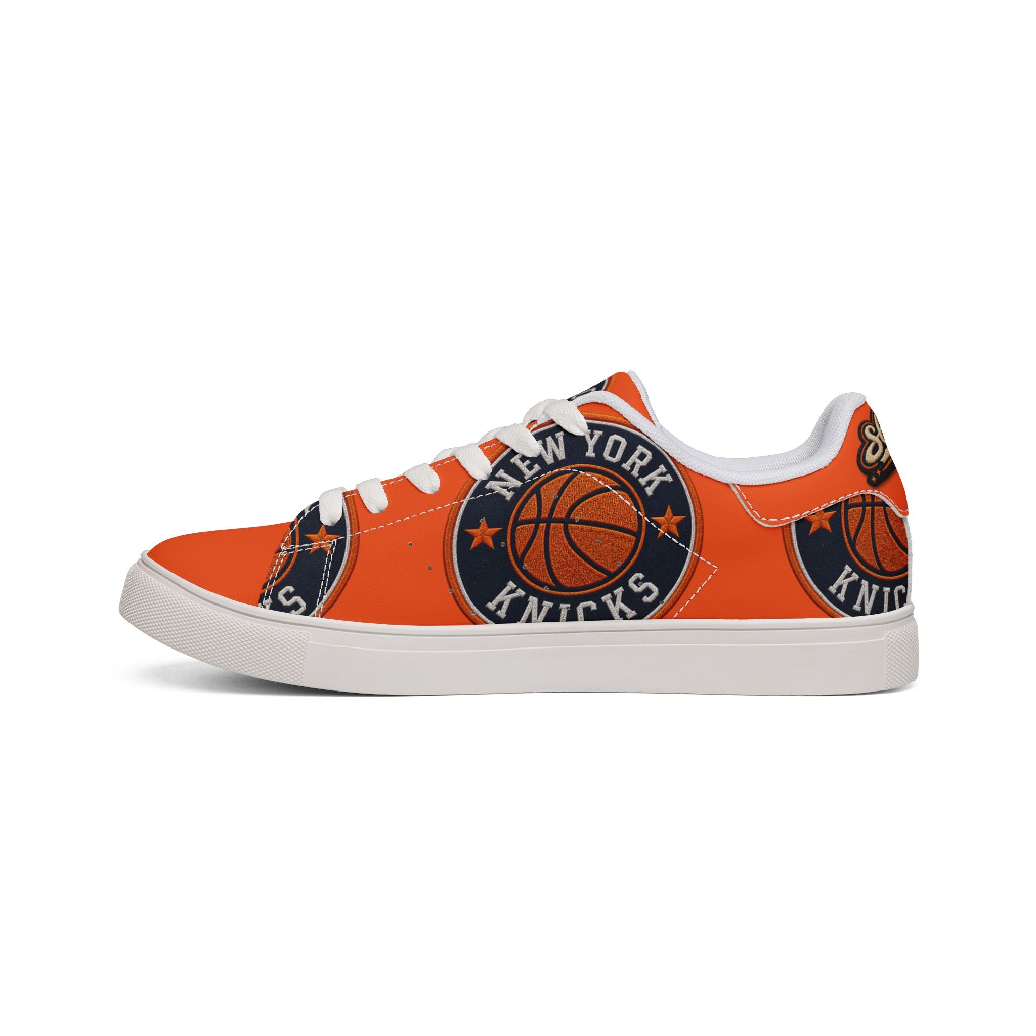 Low-Top Sneakers — New York Knicks Orange Graffiti Design