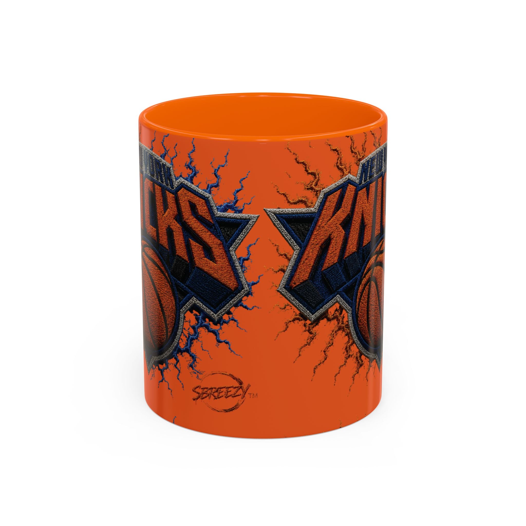 New York Knicks Basketball Accent Coffee Mug — 11/15oz Orange & Black