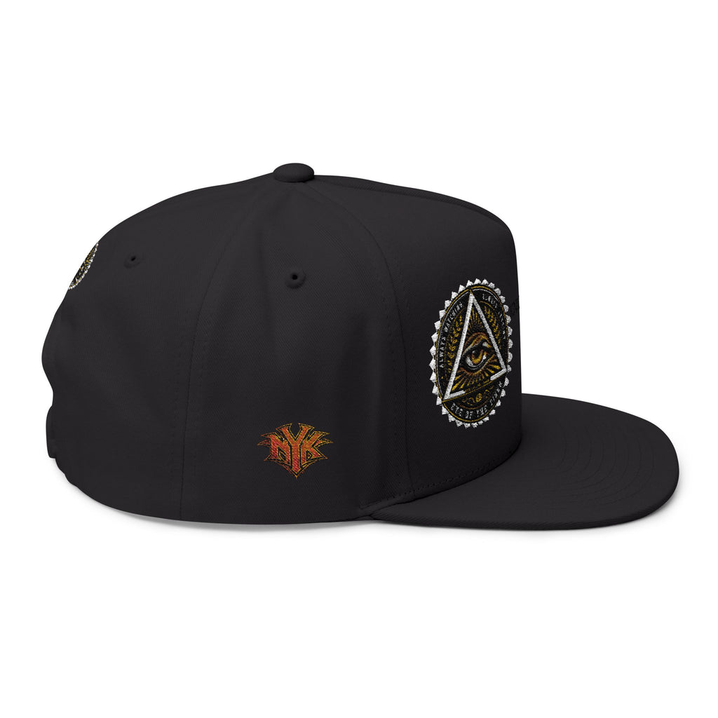 All-Seeing Eye Embroidered Flat Bill Cap — "KNICKS LIFE" Streetwear Snapback