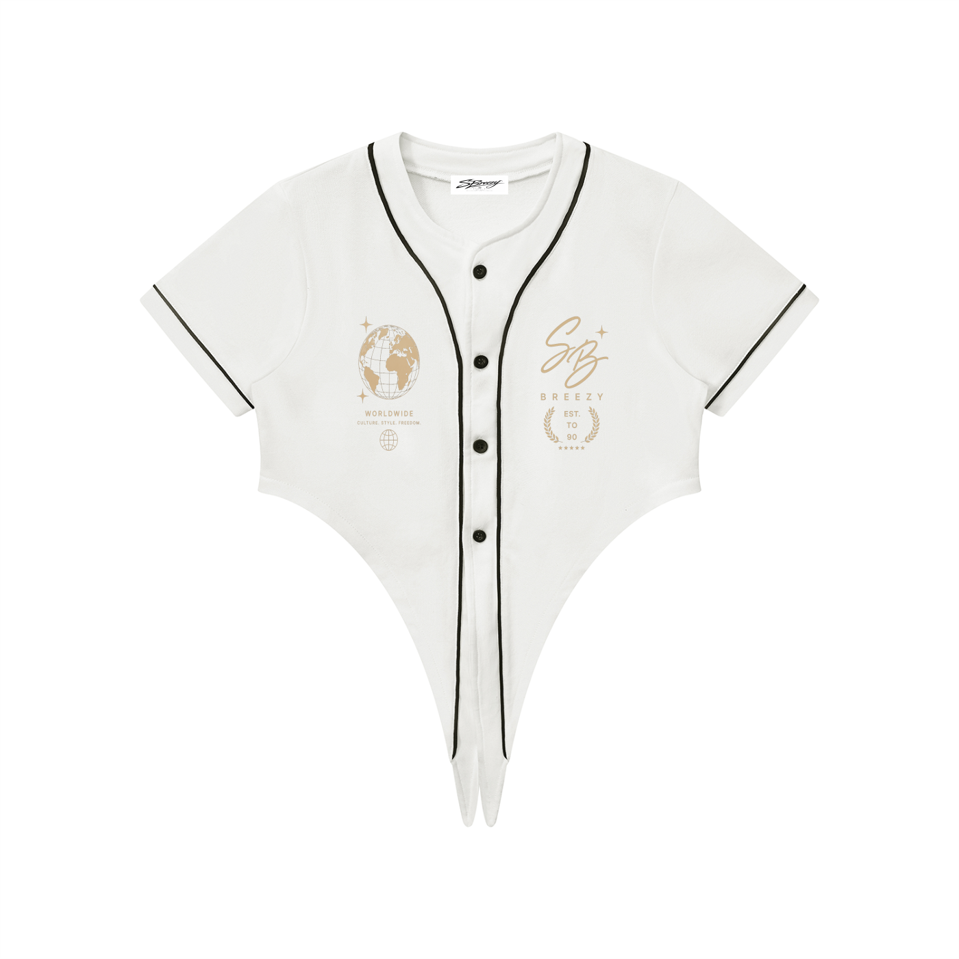 Sbreezy World Women's Piping Baseball Jersey