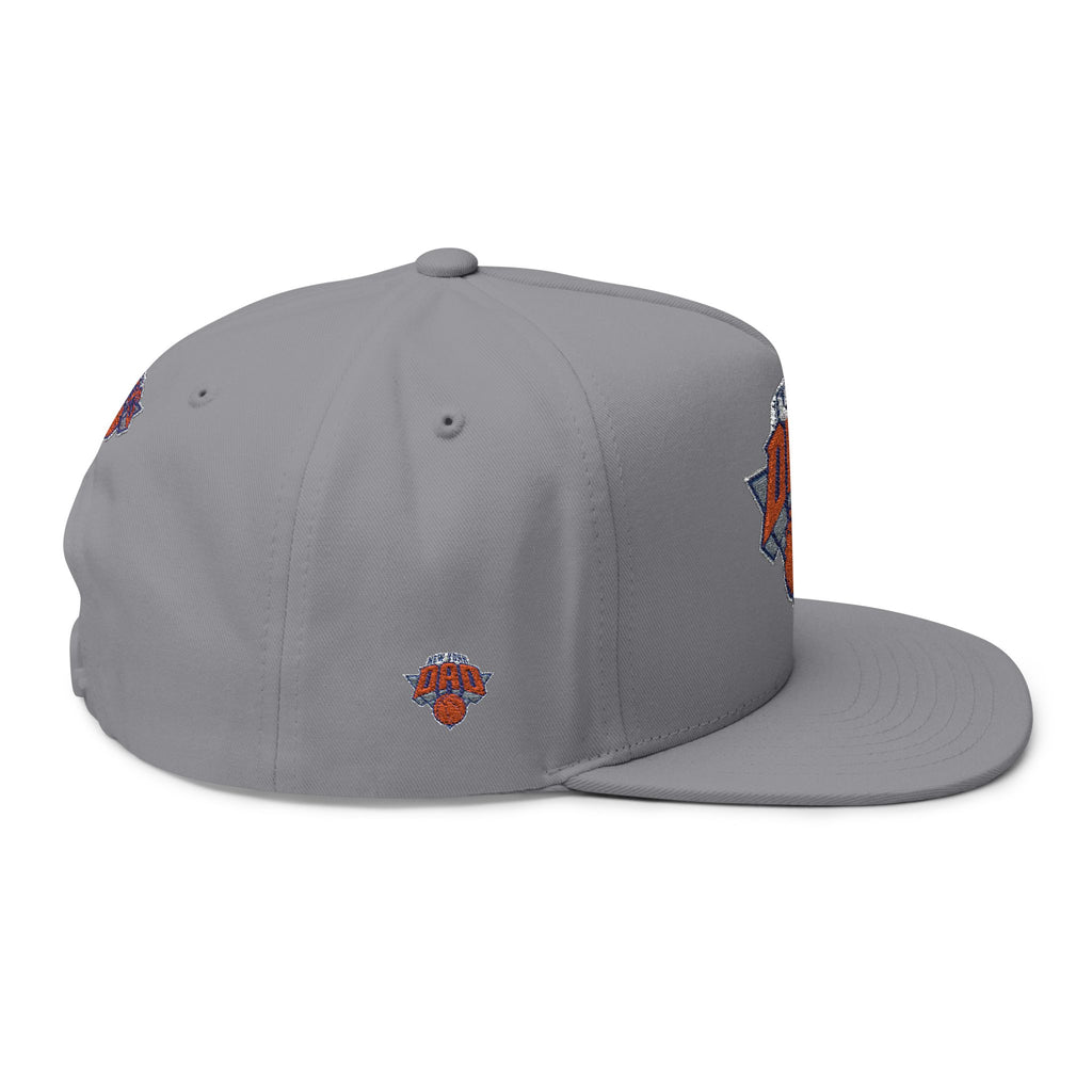New York Dad Basketball Flat Bill Cap — Embroidered Sports Dad Hat