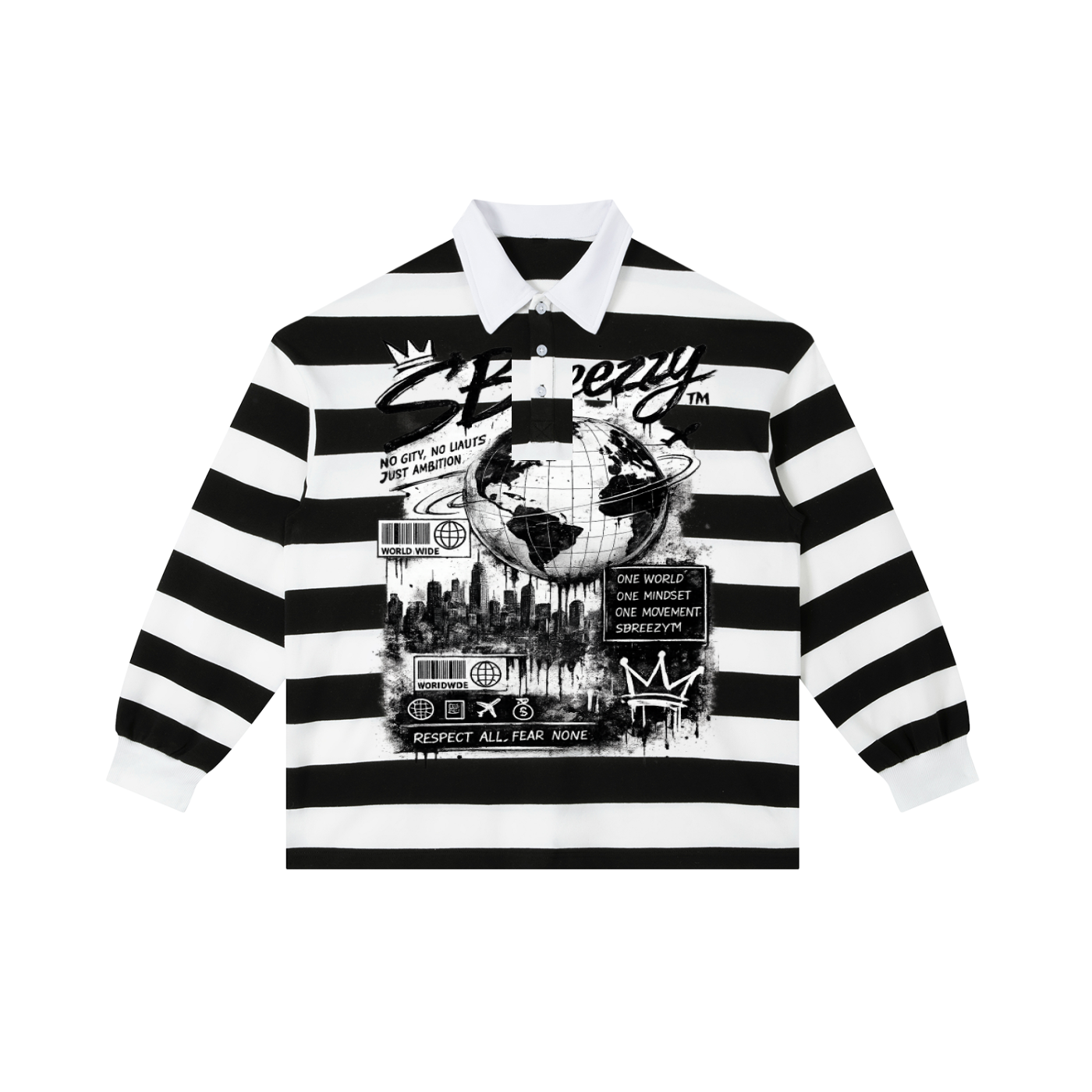 Sbreezy No Limits Color Block Stripe Polo Shirt