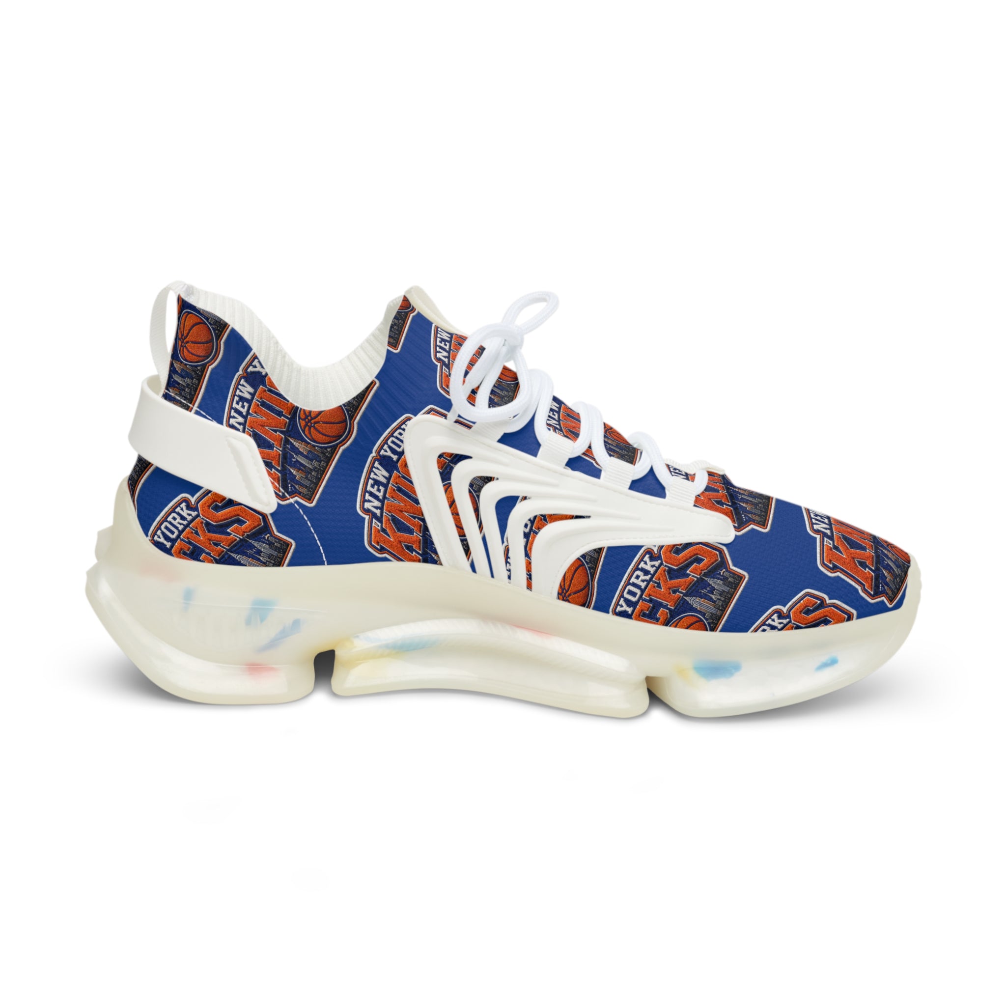 Knicks Basketball Mesh Sneakers — Men's Team Logo Athletic Shoes