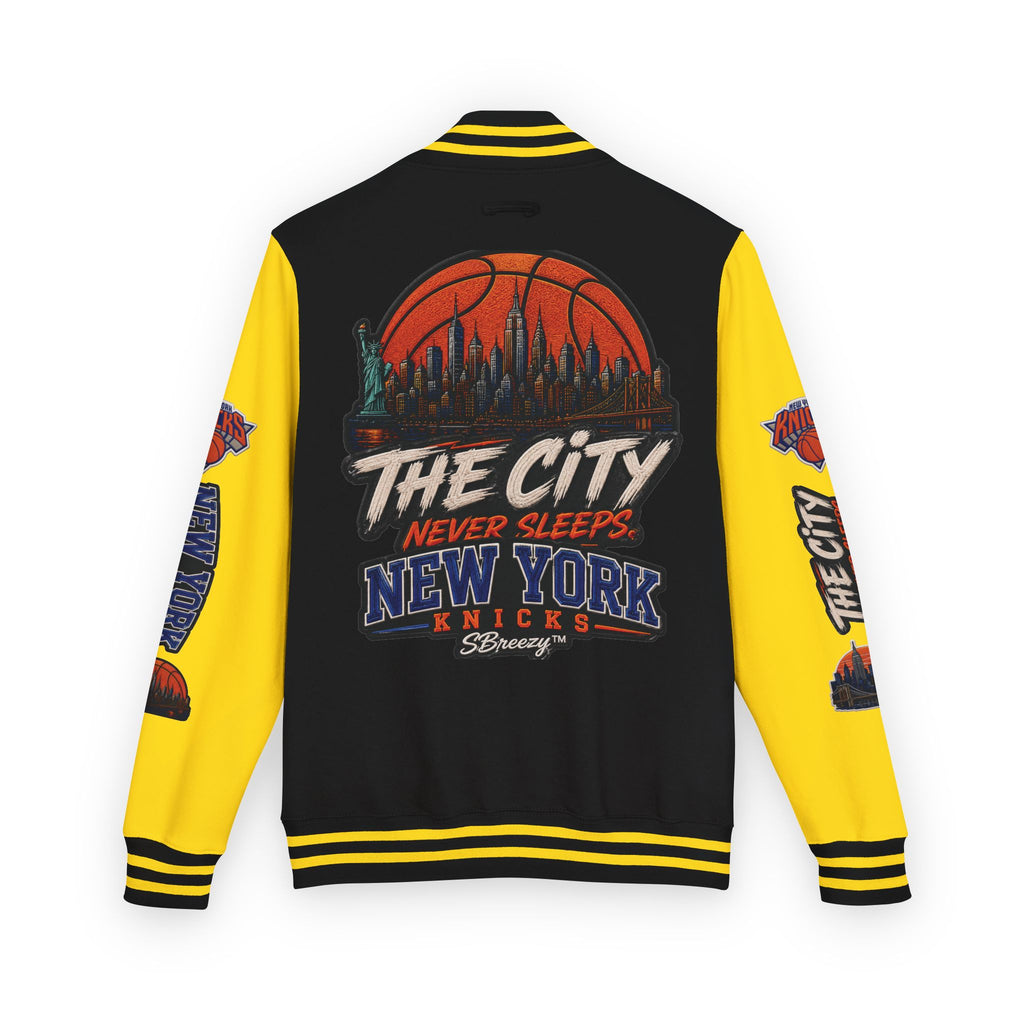 Letterman Jacket — 'The City Never Sleeps' New York Knicks Varsity Jacket