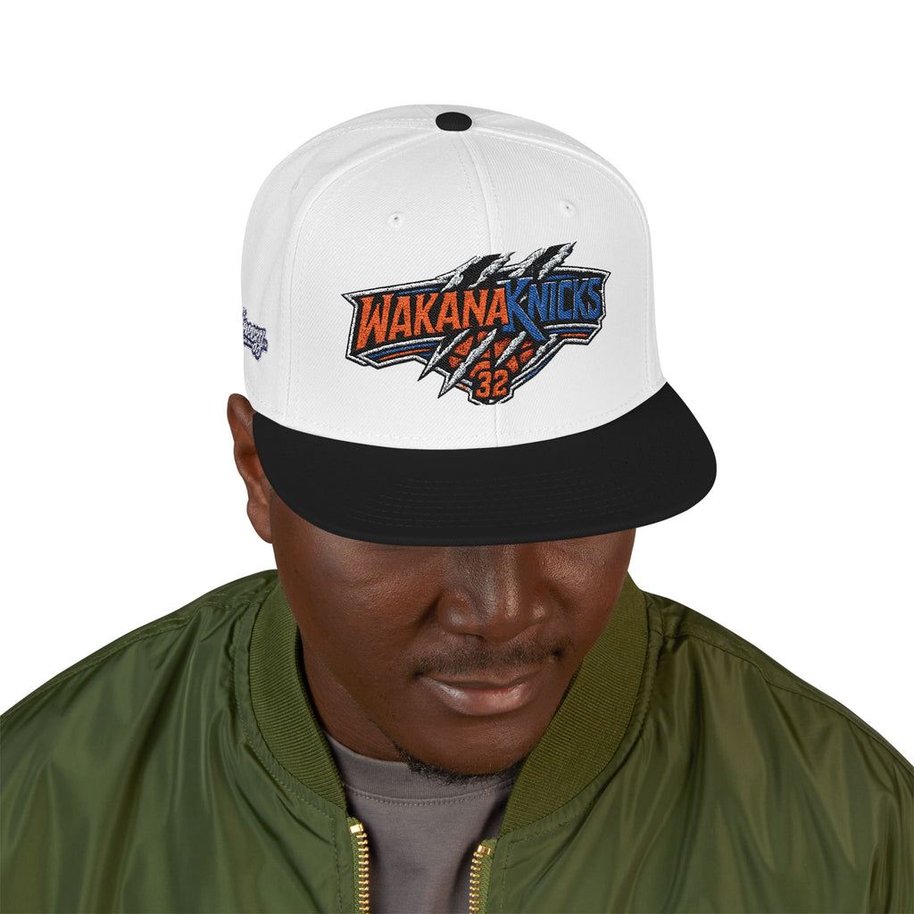 New York Knicks Embroidered Snapback Hat — Retro Team Logo Cap