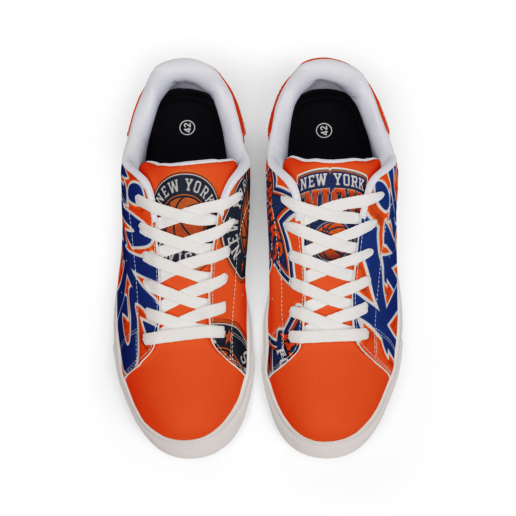 Low-Top Sneakers — New York Knicks Orange Graffiti Design