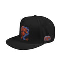 Knicks Embroidered Snapback Hat — Abstract Orange Blue Mosaic Design