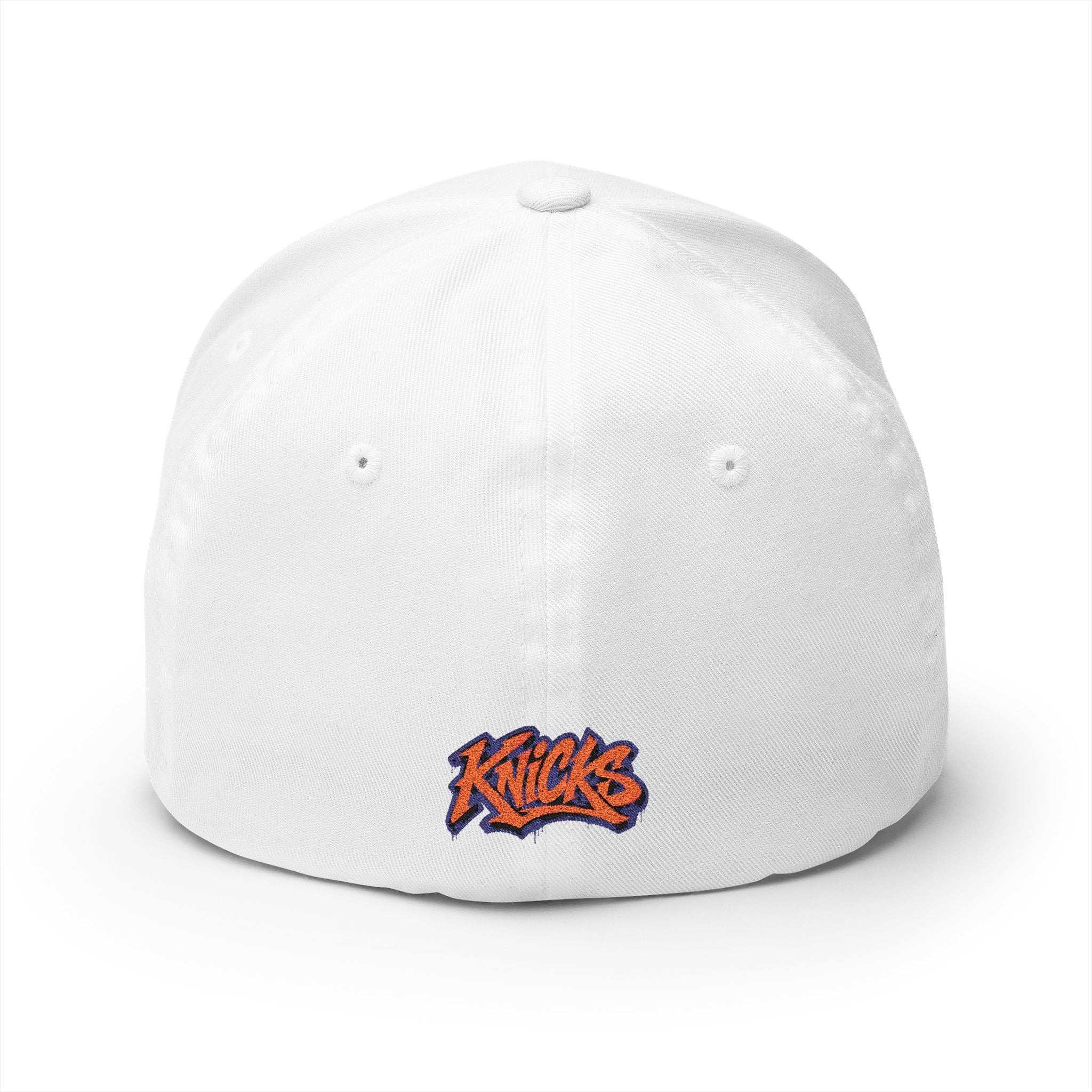 Knicks Graffiti Embroidered Cap — White Structured Baseball Hat