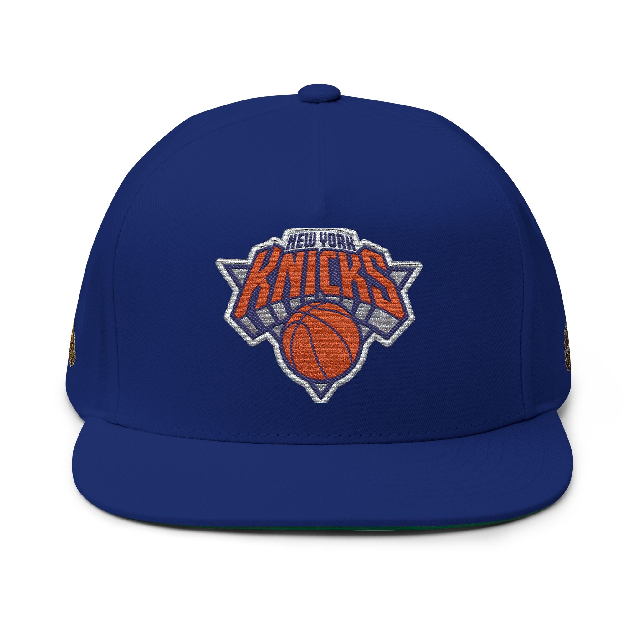 New York Knicks Embroidered Flat Bill Cap — NBA Basketball Snapback
