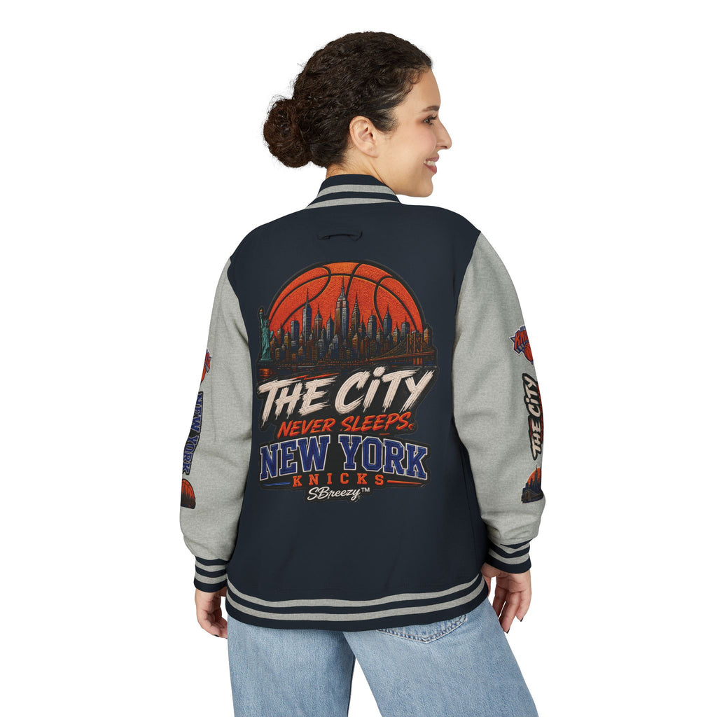 Letterman Jacket — 'The City Never Sleeps' New York Knicks Varsity Jacket