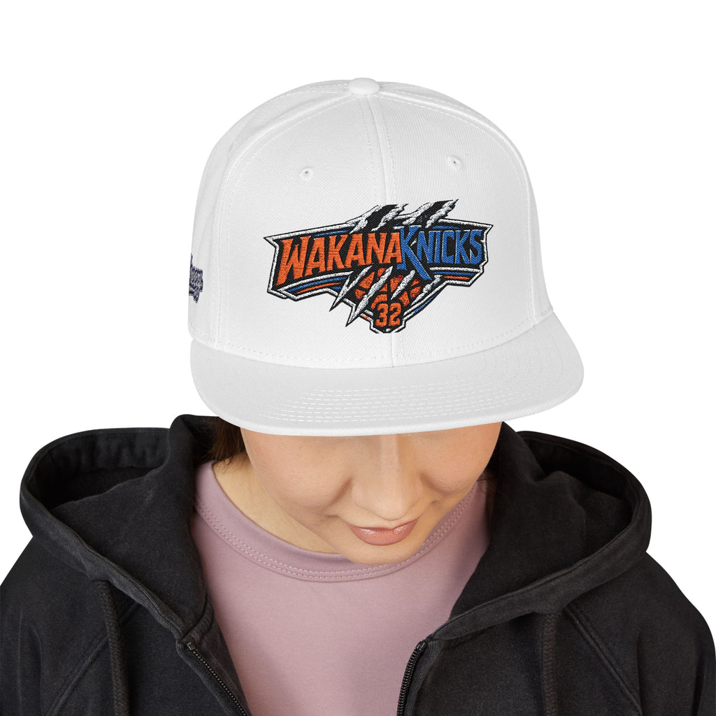 New York Knicks Embroidered Snapback Hat — Retro Team Logo Cap