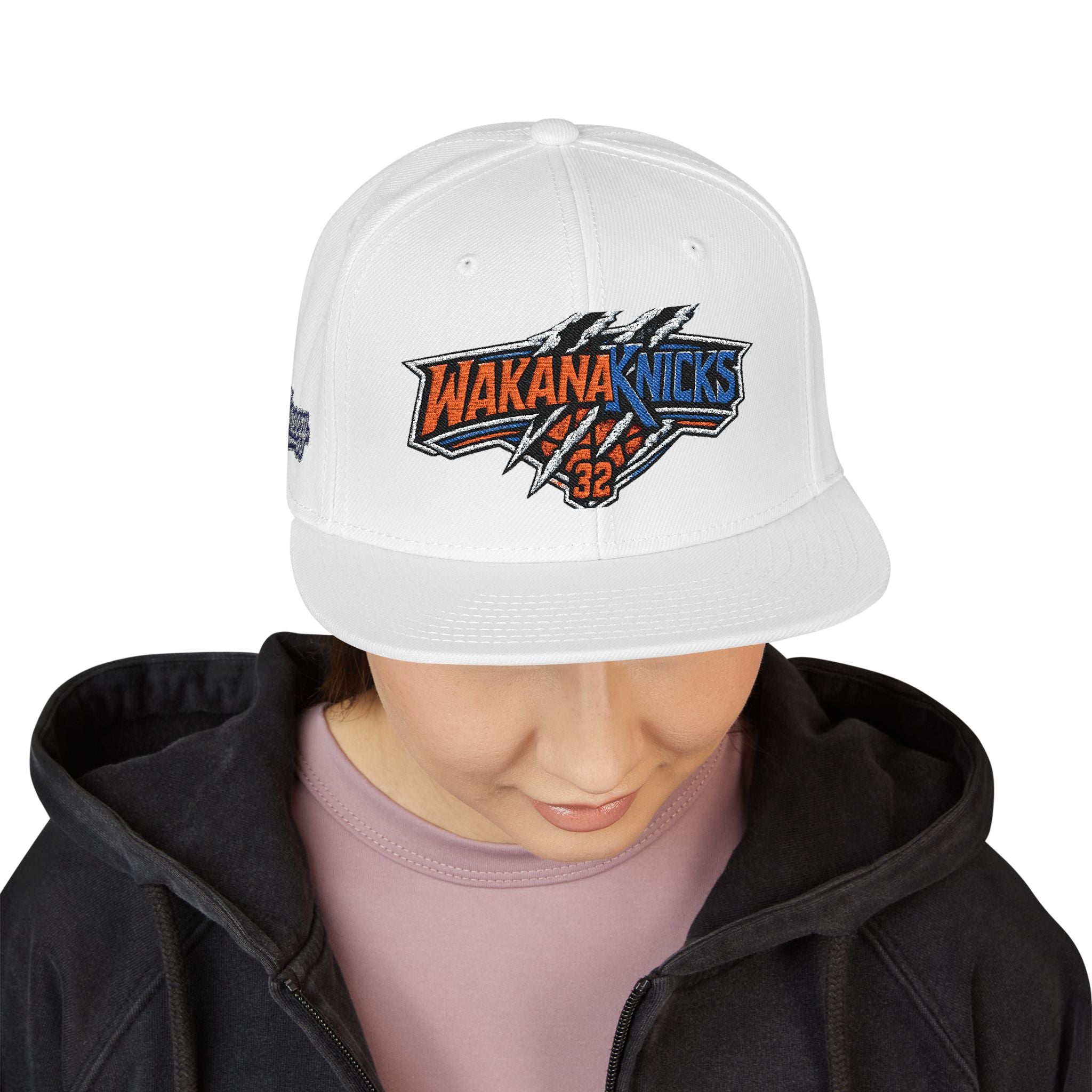 New York Knicks Embroidered Snapback Hat — Retro Team Logo Cap