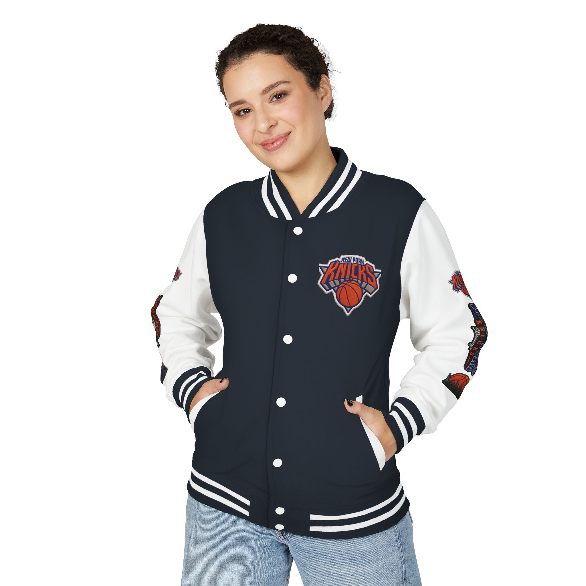 Letterman Jacket — 'The City Never Sleeps' New York Knicks Varsity Jacket
