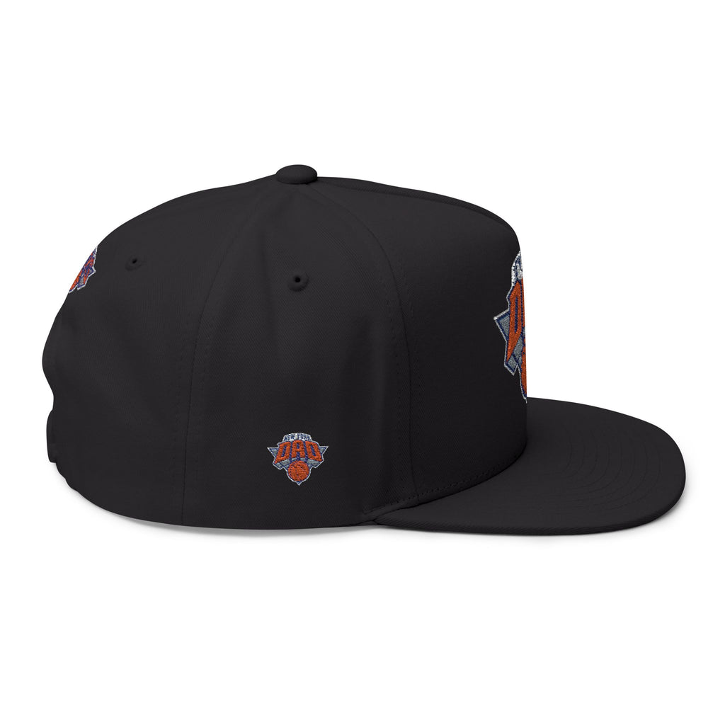 New York Dad Basketball Flat Bill Cap — Embroidered Sports Dad Hat