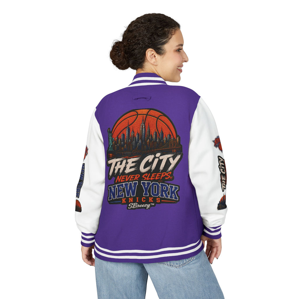 Letterman Jacket — 'The City Never Sleeps' New York Knicks Varsity Jacket
