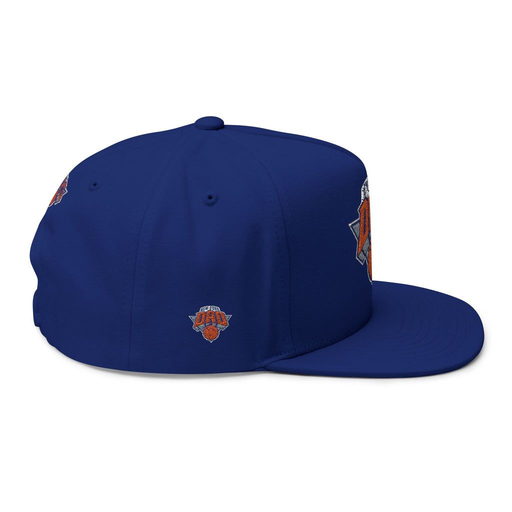 New York Dad Basketball Flat Bill Cap — Embroidered Sports Dad Hat