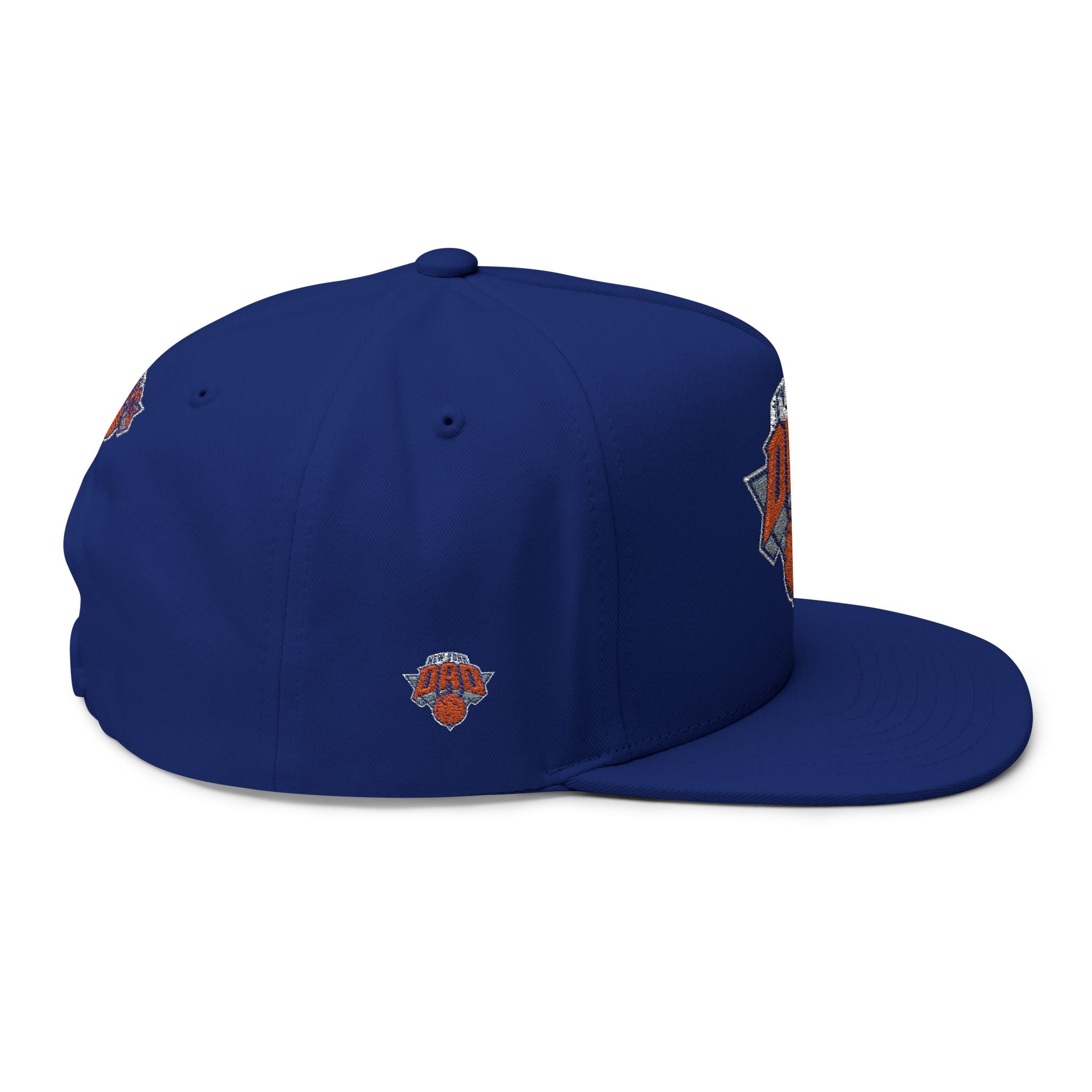 New York Dad Basketball Flat Bill Cap — Embroidered Sports Dad Hat