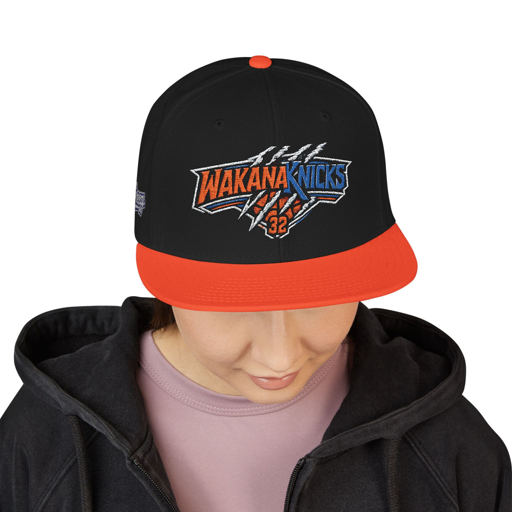 New York Knicks Embroidered Snapback Hat — Retro Team Logo Cap