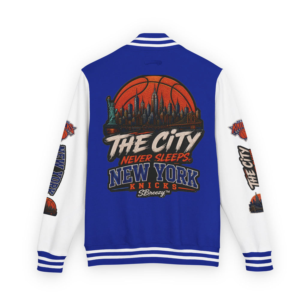 Letterman Jacket — 'The City Never Sleeps' New York Knicks Varsity Jacket