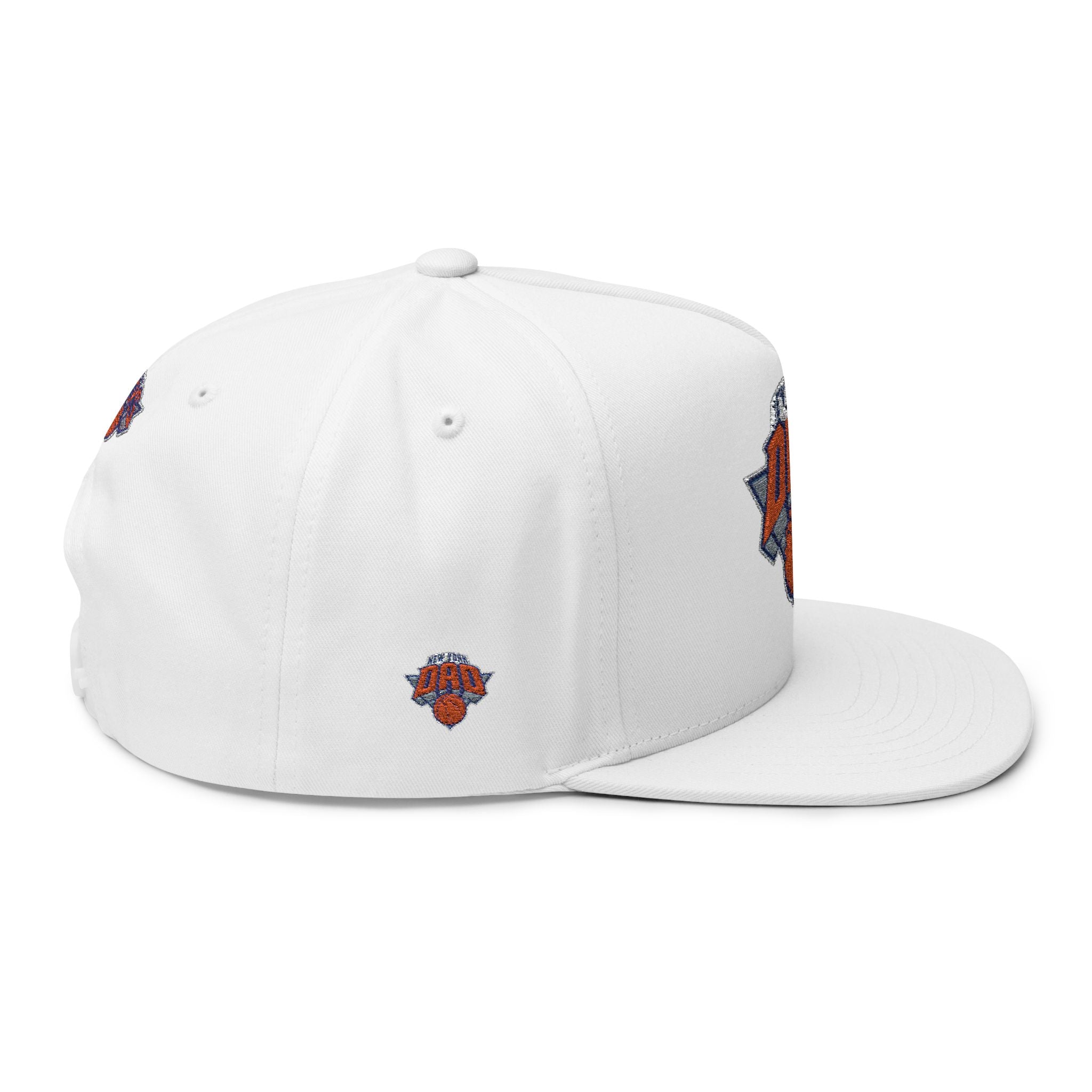 New York Dad Basketball Flat Bill Cap — Embroidered Sports Dad Hat