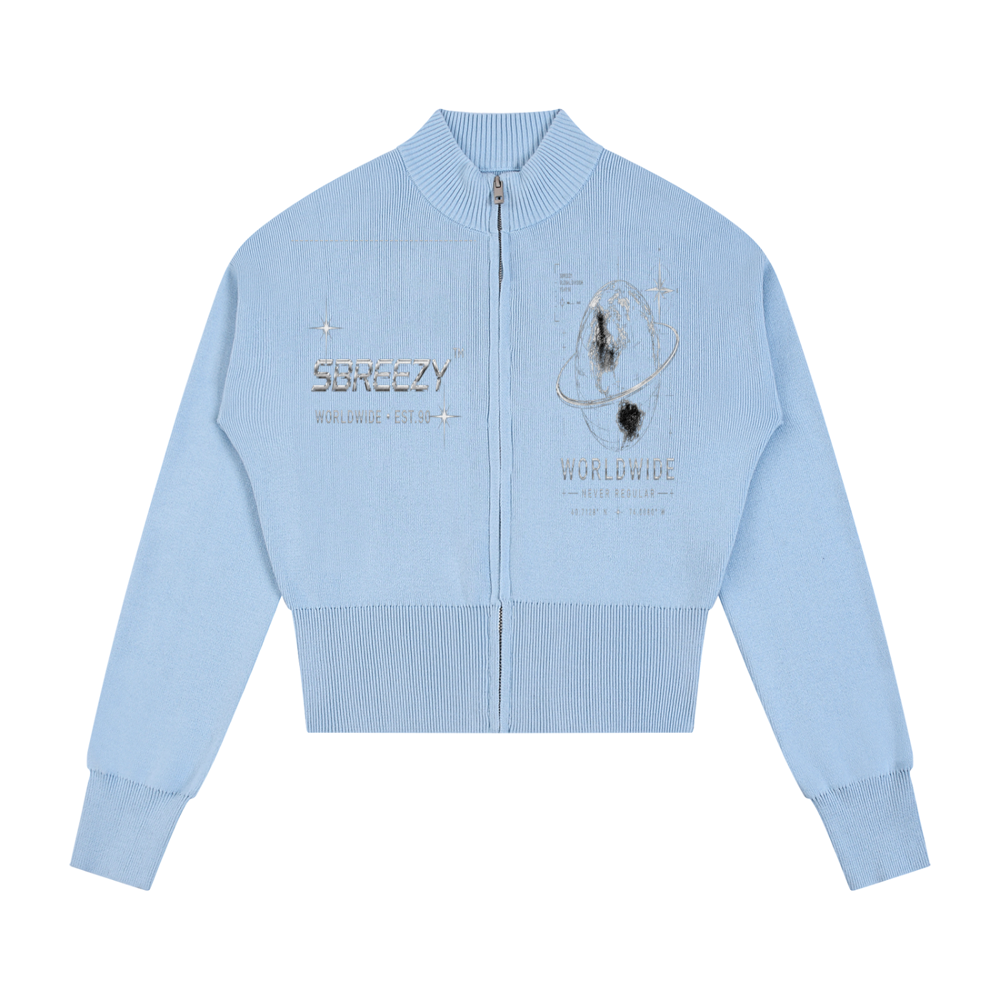 Sbreezy Women’s Mock Neck Zip Up Cardigan