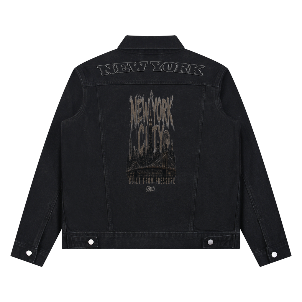 Nyc Unisex Vintage Wash Denim Jacket