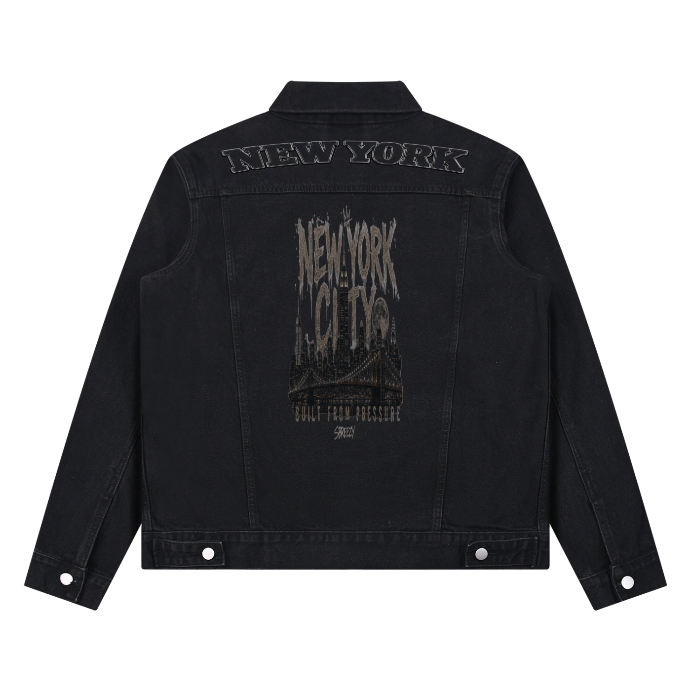 Nyc Unisex Vintage Wash Denim Jacket