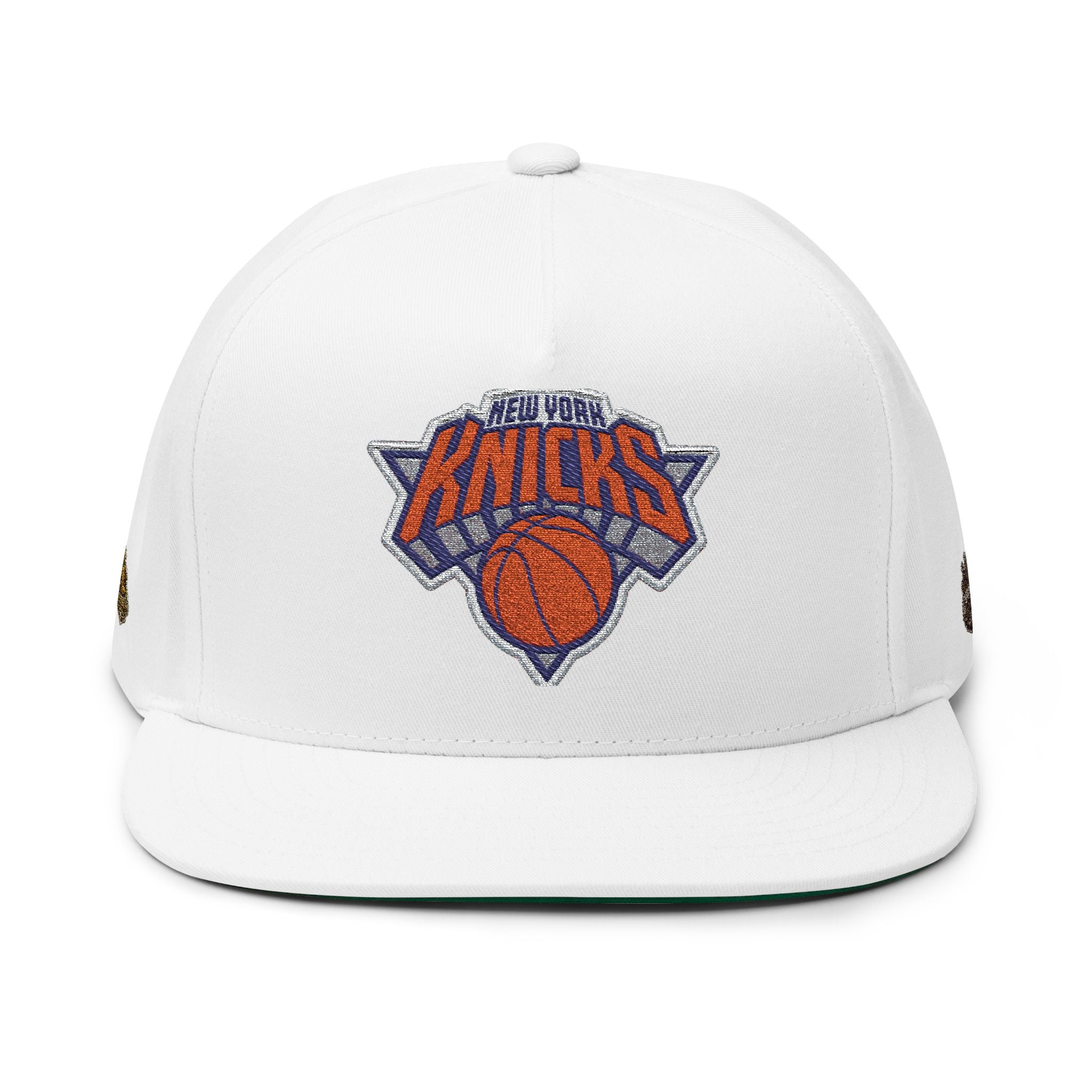 New York Knicks Embroidered Flat Bill Cap — NBA Basketball Snapback