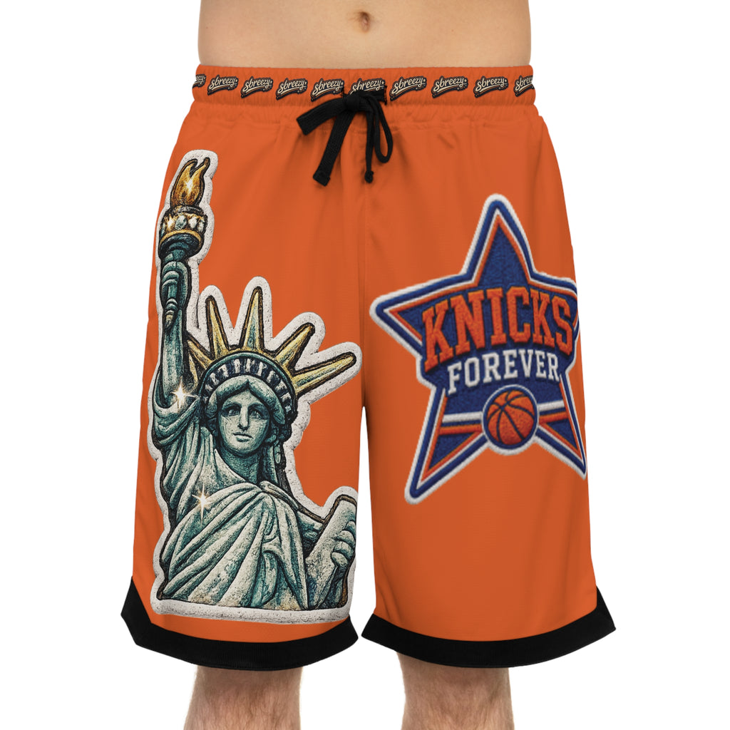 Knicks Forever Basketball Shorts — Orange NYC Liberty Rib Shorts