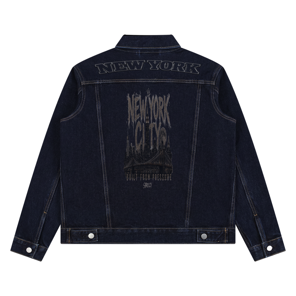 Nyc Unisex Vintage Wash Denim Jacket