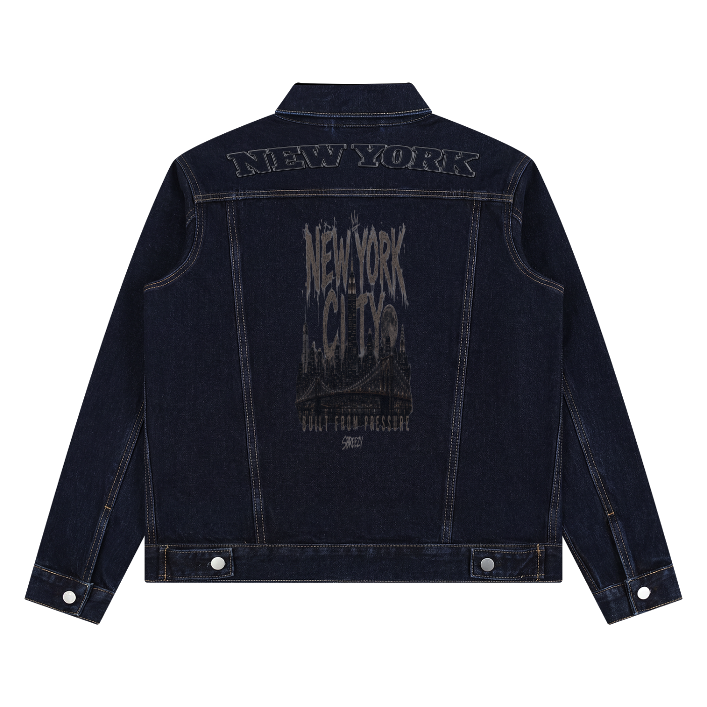 Nyc Unisex Vintage Wash Denim Jacket
