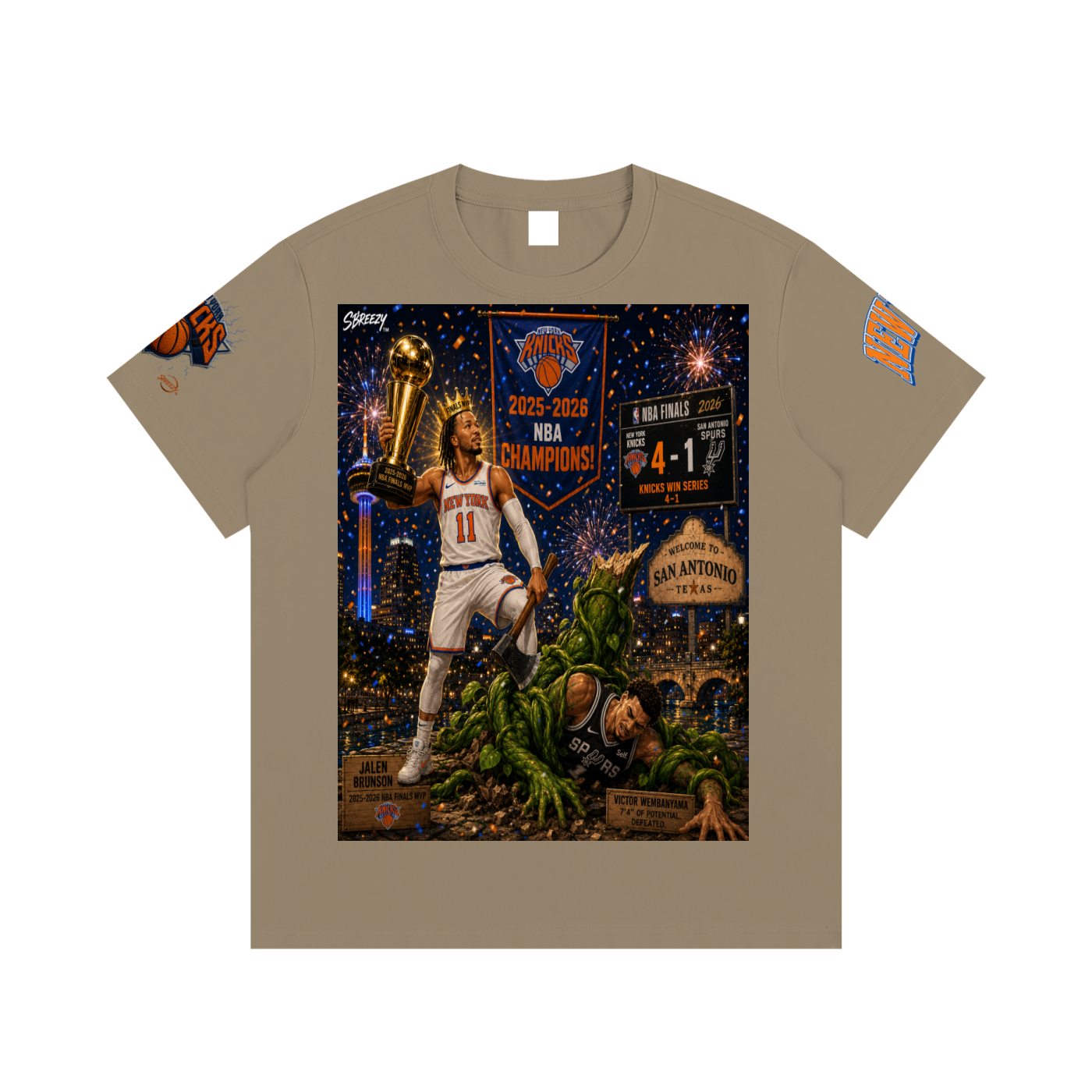 Jalen Brunson and the beanstalk alien T-Shirt