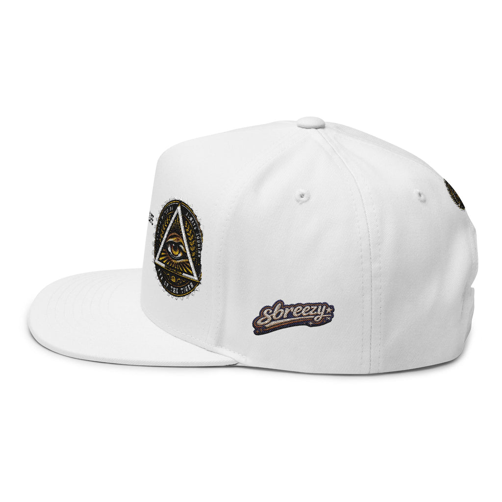 All-Seeing Eye Embroidered Flat Bill Cap — "KNICKS LIFE" Streetwear Snapback
