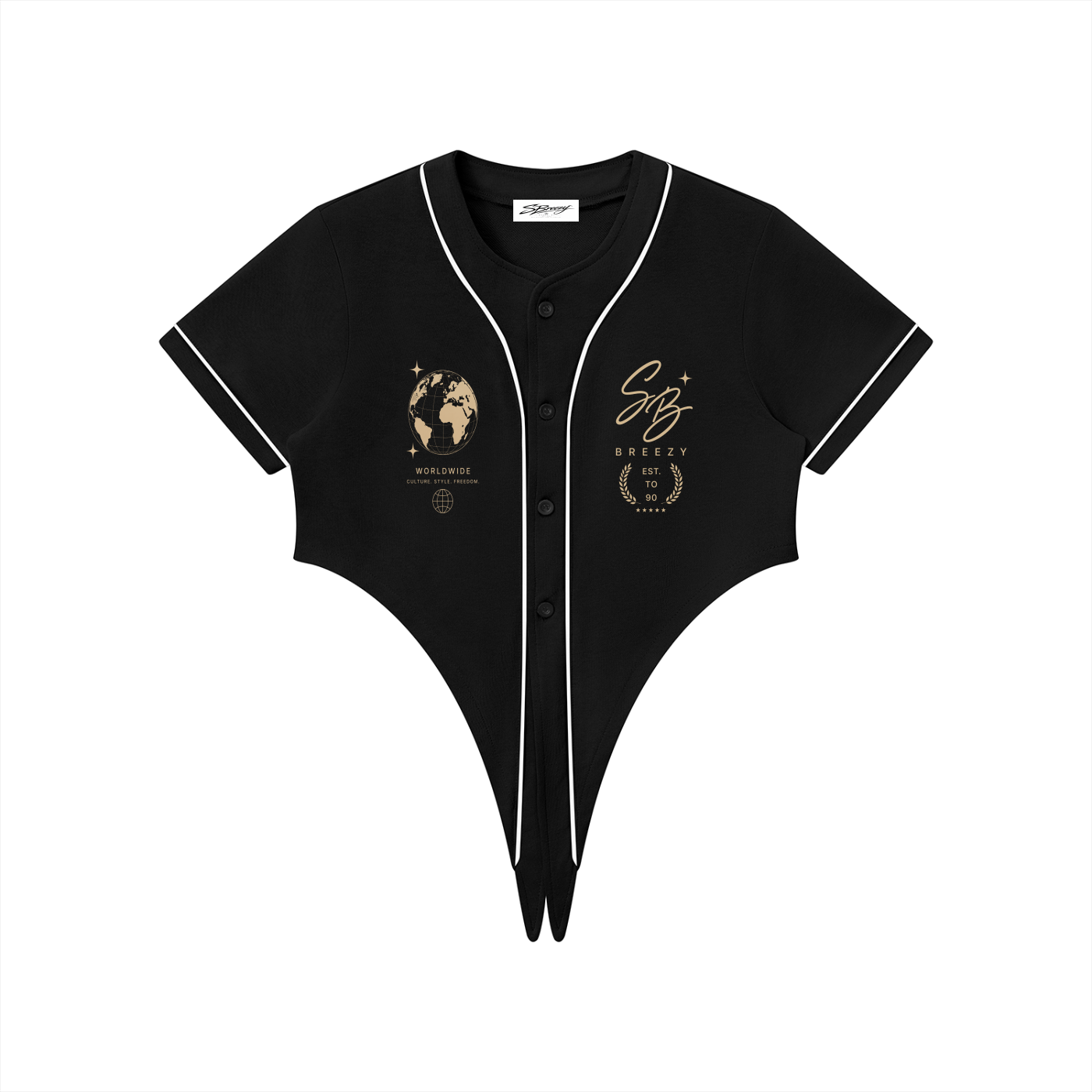 Sbreezy World Women's Piping Baseball Jersey