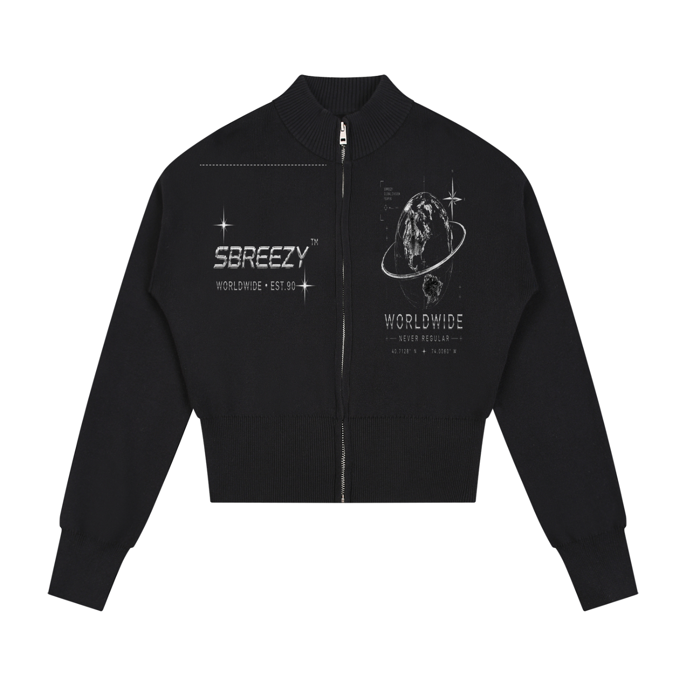 Sbreezy Women’s Mock Neck Zip Up Cardigan