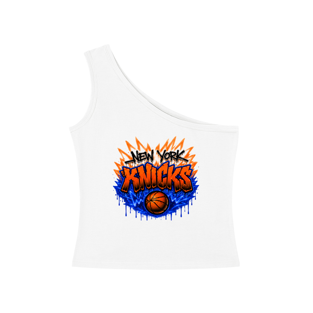 Knicks Women's One-Shoulder Crop T-Shirt