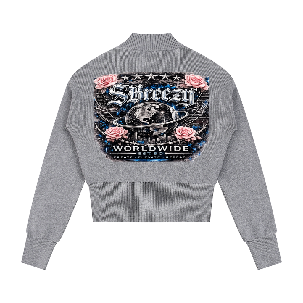 Sbreezy Women’s Mock Neck Zip Up Cardigan