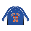 Karl Anthony Towns Sbreezy Knicks Color Block Long Sleeve Jersey