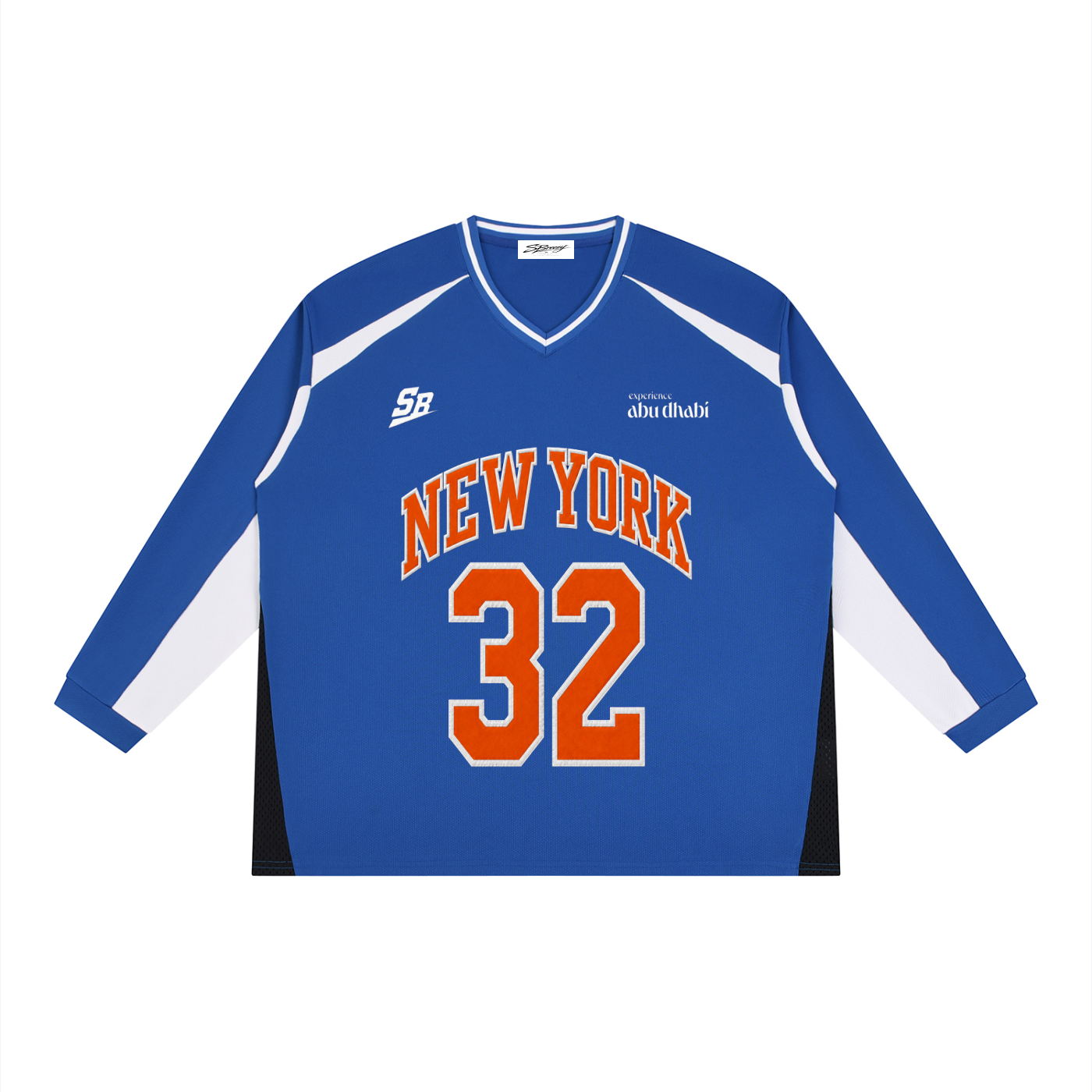 Karl Anthony Towns Sbreezy Knicks Color Block Long Sleeve Jersey