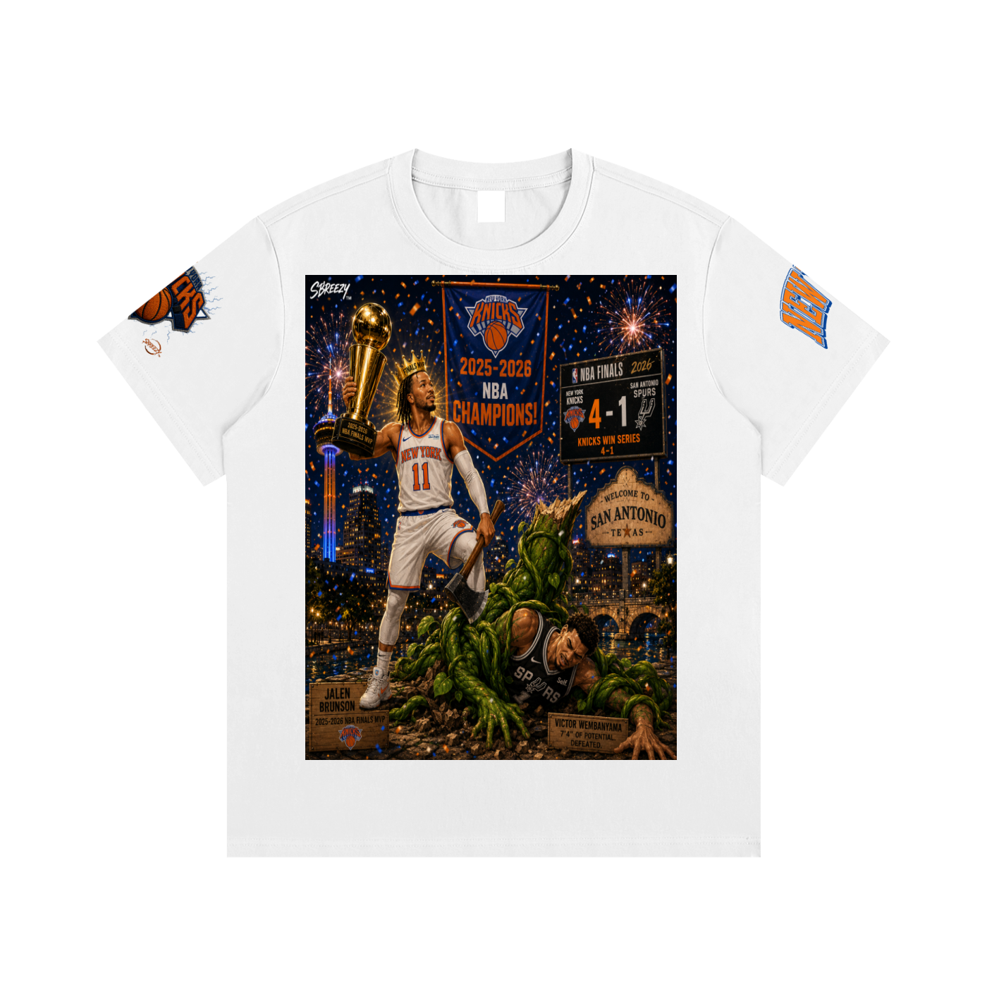 Jalen Brunson and the beanstalk alien T-Shirt